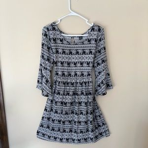 Black and white elephant dress